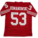 Autographed/Signed Bill Romanowski San Francisco Red Jersey Beckett BAS COA