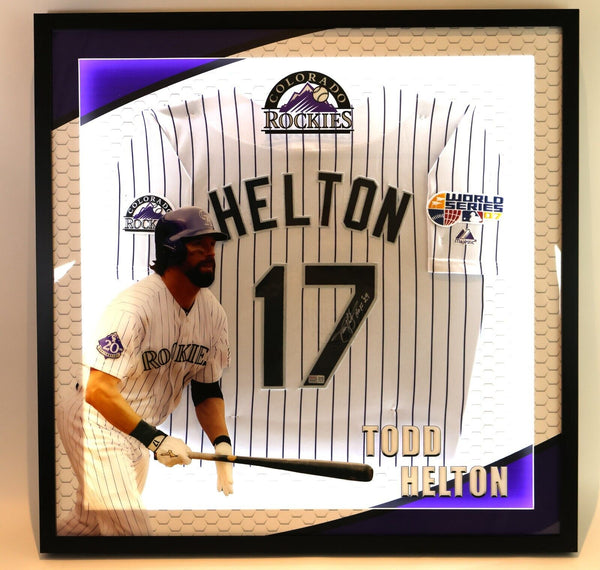 Todd Helton Autographed Jersey Inscribed HOF '24 Framed Lighted Shadowbox