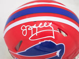 JIM KELLY AUTOGRAPHED BILLS RED 87-01 THROWBACK SPEED MINI HELMET BECKETT 223735