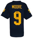 Rod Moore (MICHIGAN) Signed Navy Custom College Football Jersey - (SCHWARTZ COA)