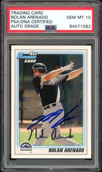 2010 Bowman Prospects #BP91 Nolan Arenado RC Rookie PSA/DNA Auto GEM MINT 10