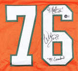 Warren Sapp Signed Miami Hurricanes Jersey "91 National Champs" & "94 Lombardi"
