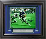 STEVE LARGENT AUTOGRAPHED FRAMED 8X10 PHOTO SEAHAWKS "HOF 95" MCS HOLO 212658