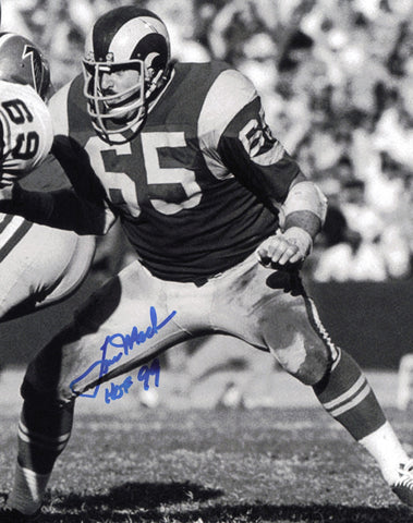 Tom Mack Autographed Signed 8x10 Photo Los Angeles Rams "HOF 99" SKU #247432