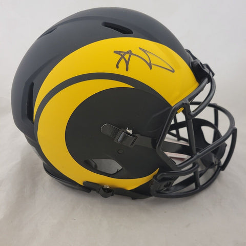 AARON DONALD SIGNED LA RAMS F/S ECLIPSE SPEED AUTHENTIC HELMET BECKETT QR