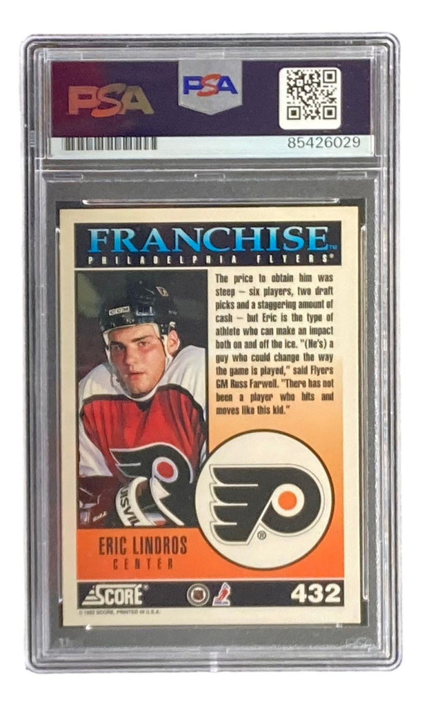 Eric Lindos Rookie Eric Lindros Signed 1992 Score #432 Flyers Rookie Card PSA 85426029 ...