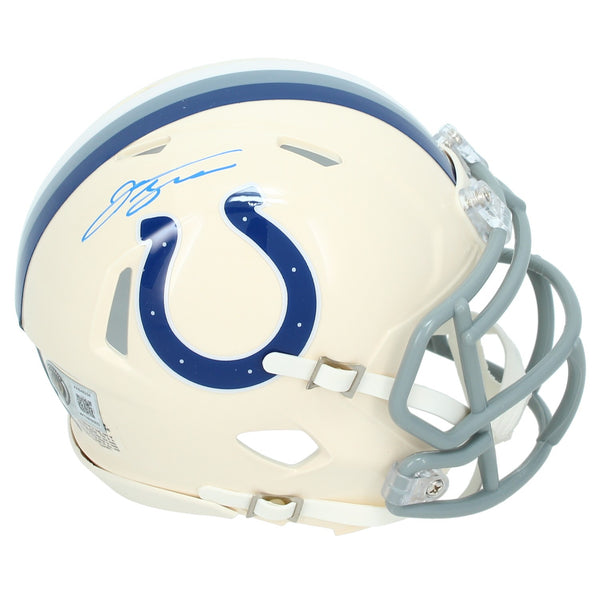 Jonathan Taylor Autographed Indianapolis Colts RETRO Speed Mini Helmet Beckett