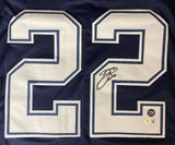 Emmitt Smith Dallas Signed Blue Football Jersey BAS+Prova