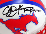 Eric Dickerson Signed SMU Mini Helmet w/ Pony Express-Beckett W Hologram *Black