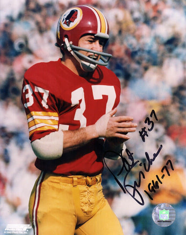 Pat Fischer Signed Washington Red Jersey Close Up 8x10 Photo w/1961-77 -(SS COA)
