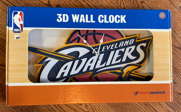 3d Wall Clock Cleveland Cavaliers Nba Basketball Foam Fanatics New LeBron James
