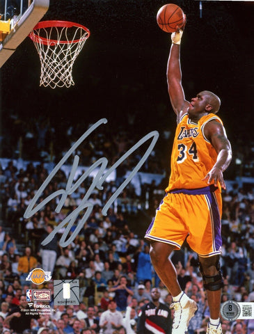 SHAQUILLE SHAQ O'NEAL SIGNED LOS ANGELES LAKERS 8x10 PHOTO BECKETT