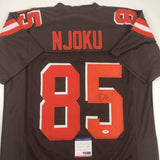 Autographed/Signed DAVID NJOKU Cleveland Brown Football Jersey PSA/DNA COA Auto