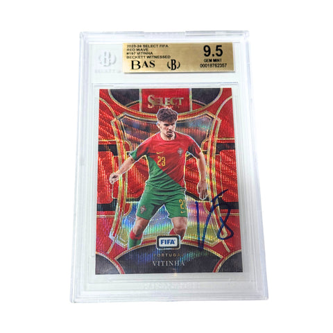 Vitinha Signed 2023-24 Panini Select FIFA /149 Red Wave #197 - BGS 9.5