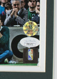 Larry Bird Signed Framed 8x10 Boston Celtics Jump Shot Photo JSA