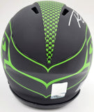 Russell Wilson Signed Eclipse Black Seahawks Speed Mini Helmet In Silver RW Holo