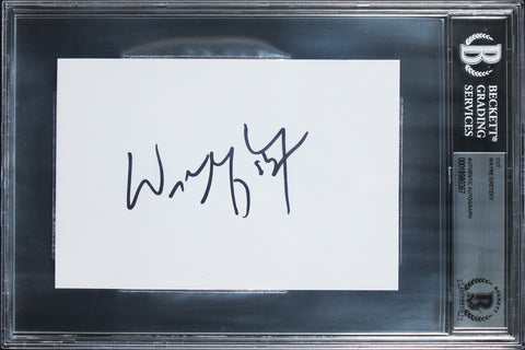 Oilers Wayne Gretzky Authentic Signed 4x6 Index Card Autographed BAS Slabbed 6