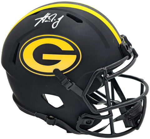 AARON JONES AUTOGRAPHED PACKERS ECLIPSE BLACK FULL SIZE HELMET BECKETT 224719