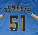 Brewers FREDDY PERALTA Signed Custom Replica MKE City Edition Jersey AUTO - JSA