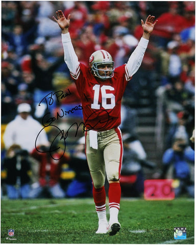 Joe Montana San Francisco 49ers Personalized Autographed 16" x 20" Photograph