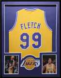 FRAMED LOS ANGELES LAKERS FLETCH CHEVY CHASE SIGNED JERSEY BECKETT COA
