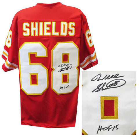 Will Shields Signed Red Custom Football Jersey w/HOF'15 - (SCHWARTZ SPORTS COA)