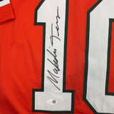Framed Autographed/Signed Malachi Toney 35x39 Miami Orange Jersey JSA COA