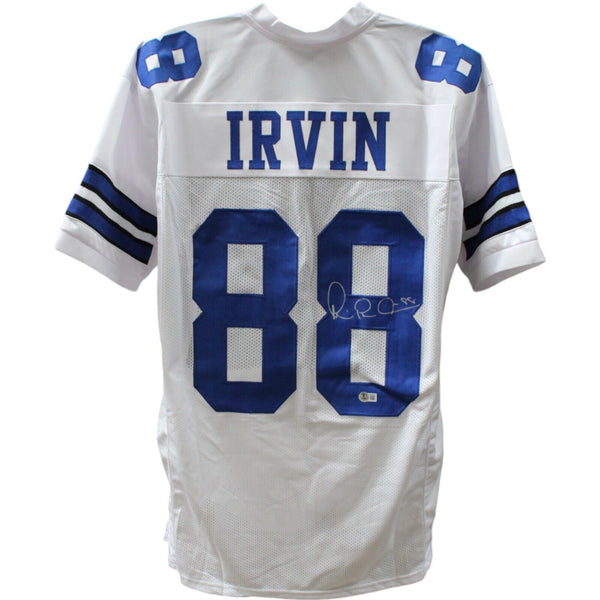 Michael Irvin Autographed/Signed Pro Style XL White Jersey Beckett 28114