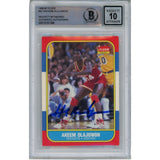 Hakeem Olajuwon Signed 1986 Fleer #82 Grade 10 Auto Beckett 42263