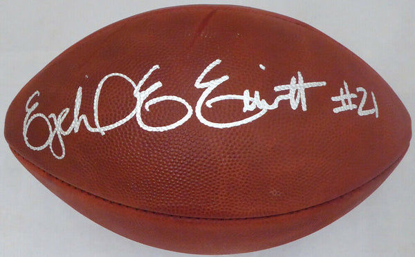 EZEKIEL ELLIOTT AUTOGRAPHED LEATHER NFL FOOTBALL DALLAS COWBOYS BECKETT 143244