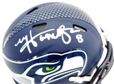 Matt Hasselbeck Signed Seattle Seahawks Blue Speed Mini Helmet Beckett Wit