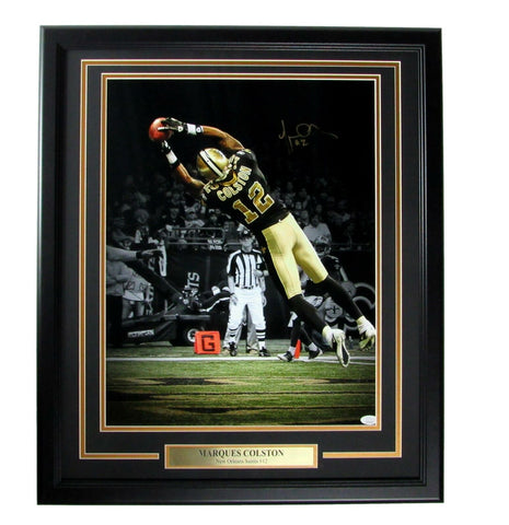 Marques Colston Saints Signed/Autographed 16x20 Photo Framed JSA 165726