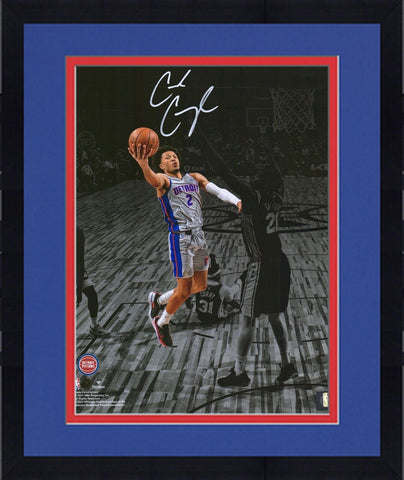 Framed Cade Cunningham Detroit Pistons Signed 11x14 Spotlight Photograph