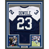 Framed Autographed/Signed Rico Dowdle 35x39 Dallas Football Jersey Beckett COA
