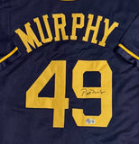 PAT MURPHY Signed Custom Replica Blue #49 Jersey AUTO - Milwaukee Brewers - BAS