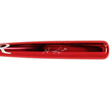 Austin Riley Signed Atlanta Braves Rawlings Chrome Red MLB Bat