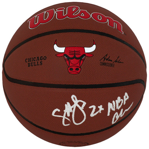 Craig Hodges Signed Bulls Logo Wilson NBA Basketball w/2x Champs -(SCHWARTZ COA)