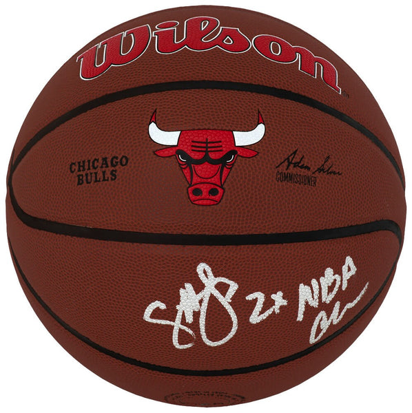 Craig Hodges Signed Bulls Logo Wilson NBA Basketball w/2x Champs -(SCHWARTZ COA)