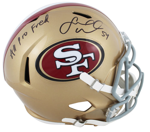 49ers Fred Warner "All-Pro Fred" Signed Full Size Speed Rep Helmet BAS Witnessed
