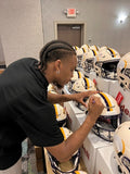 Randy Moss Justin Jefferson Signed Minnesota Vikings SpeedFlex Helmet BAS 57982