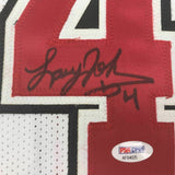 FRAMED Autographed/Signed LARRY JOHNSON 33x42 UNLV White Jersey PSA/DNA COA Auto