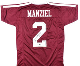 Johnny Manziel Autographed Maroon College Style Jersey w/HT -Beckett W Hologram