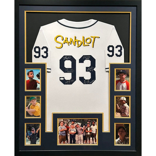 The Sandlot Autographed Signed Framed by 6 Cast Members Jersey JSA