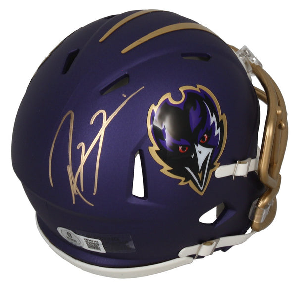 Ray Lewis Autographed Baltimore Ravens 2024 Alternate Mini Speed Helmet Beckett
