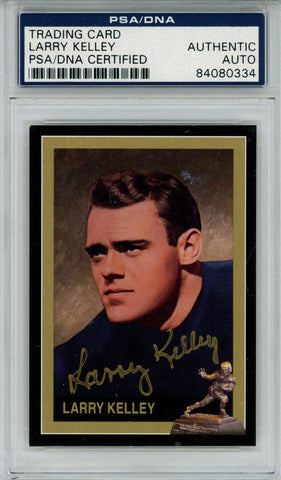 Larry Kelley Signed 1992 Downtown Athletic Club #2 Trading Card PSA Slab 42646