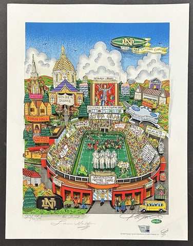 Lou Holtz Signed Go Irish Notre Dame Stadium Fazzino 3d Pop Art /50 Fanatics Coa