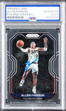 76ers Allen Iverson Signed 2020 Panini Prizm Silver #19 Card PSA/DNA Slabbed