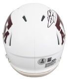Texas A&M Johnny Manziel "12 HT" Signed White Speed Mini Helmet W/ Case BAS Wit