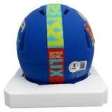 Zack Baun Signed/Autographed Blue Mini SB LIX Helmet Eagles Beckett 198926