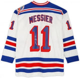 Framed Mark Messier New York Rangers Signed White Mitchell & Ness Replica Jersey